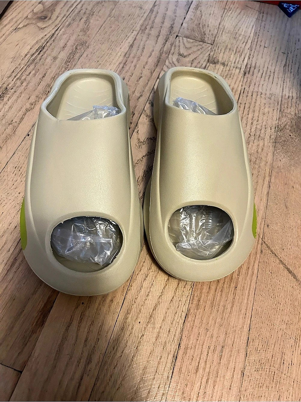 Mint Green Low Heels Slides Cream & Green Like New